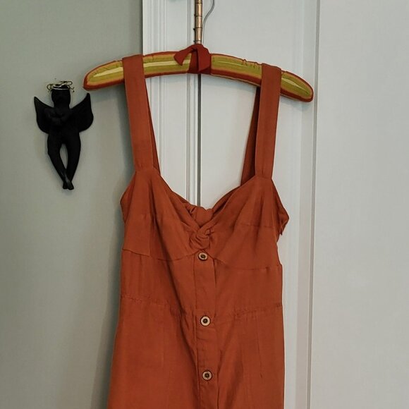 Anthropologie Dresses & Skirts - Anthropologie Maeve Linen Blend Twist Front Mini Dress - Terracotta - S